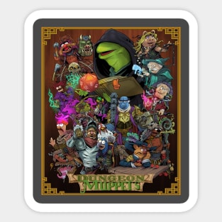 Dungeon Muppets (With Bordered Background) Sticker
